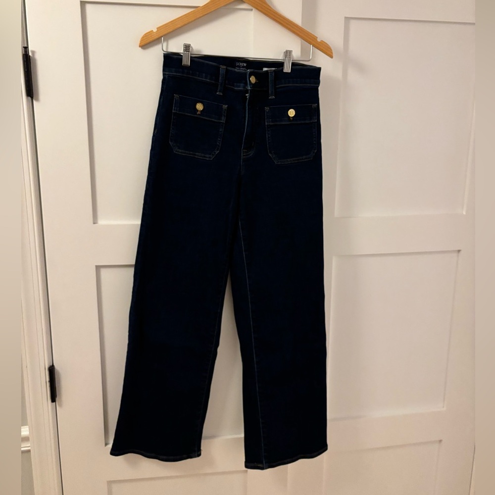J. Crew Factory Dark Blue Flare Jeans - Picture 3 of 5